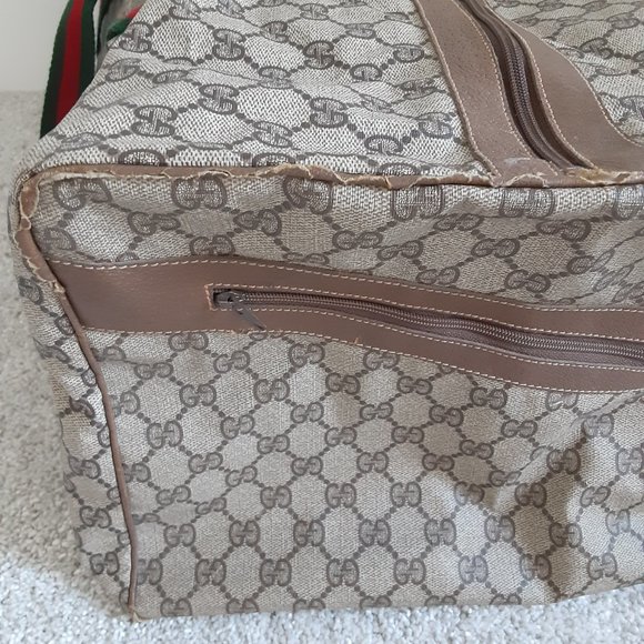 Authentic Gucci Weekender Web Mono Canvas Duffle - Picture 5 of 12
